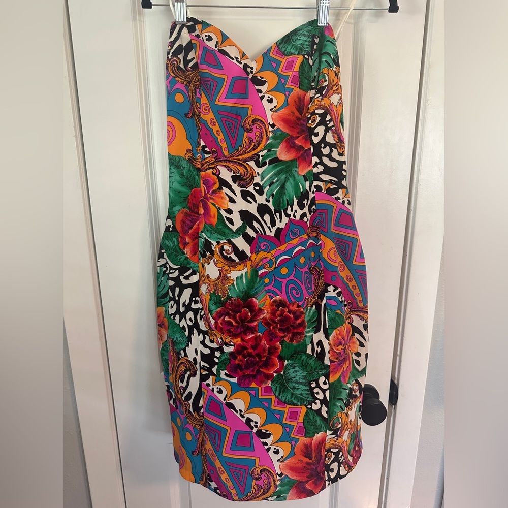 Vintage Neiman Marcus HOT Miami/Versacé Vibes Strapless Mini Dress
